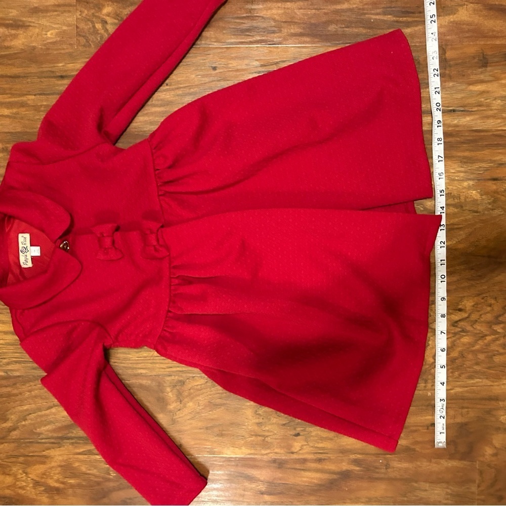 Purple Rose Girl’s Red Pea Coat - Picture 9 of 12